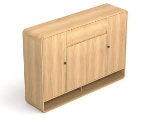 1 Drawer 4 Cabinet Slab Shoe Cabinet Unique, Vertical Slim Shoe Cabinet for Entryway, Hallway, Natural, Yellow