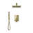 Essence Rainfall Shower Set with Shower Valve, Shower Head, Shower Arm, Handshower Holder, Handshower,and Hose, Brushed Brass-121486653