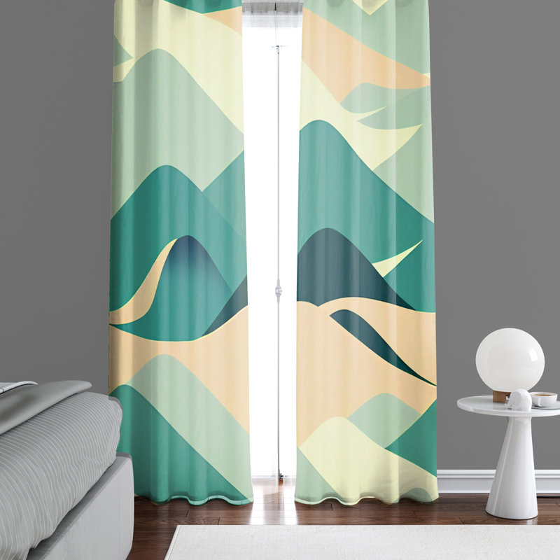 Paire de rideaux semi-transparents en polyester Bhavika, L 20 po x L 61 po