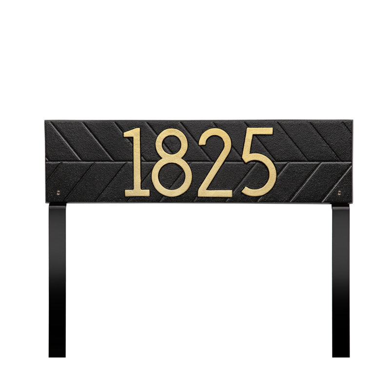 Mid-century Modern Herringbone Lawn, Black/Gold, Yes