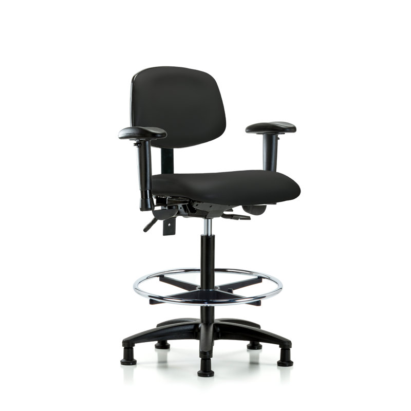 Chaise de dessinateur Noah, Noir, Patins, Inclus