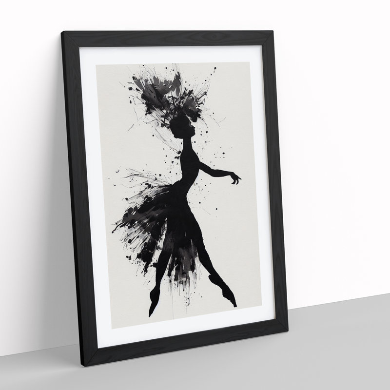 Majestic Ballerina Abstract - Single Picture Frame Painting, 64cm H x 46cm W x 2cm D, Black Framed