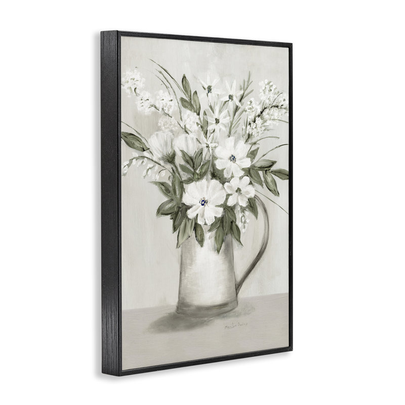 «Stupell Industries Country Pitcher Bouquet», estampe numérique par Marilyn Dunlap, Giclée encadrée noir minuit