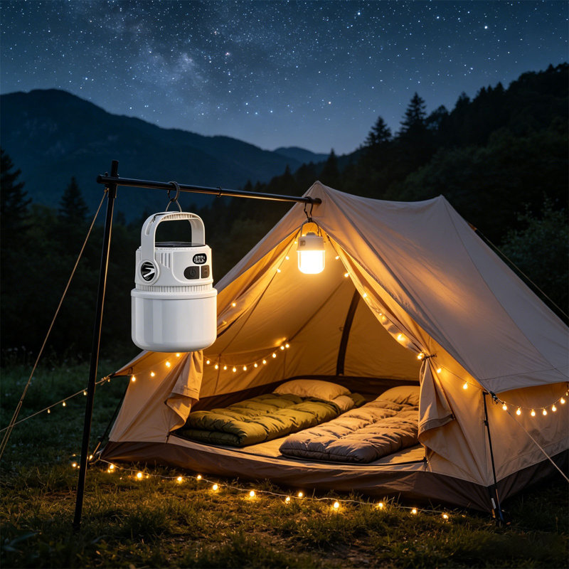 Night Light E Camping Lamp  Stall Lamp Double Light Source Digital Display Large Capacity Household