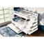 Lit superposé blanc sur lit superposé double de style transitionnel