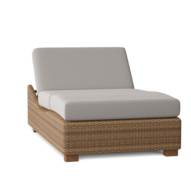 Chaise longue double inclinable avec coussin Montecito, Sunbrella® en gravier piqué