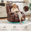 Fauteuil inclinable de massage avec chauffage, fauteuil pivotant à 360 °, porte-gobelet, pour le salon, brun-1970207354