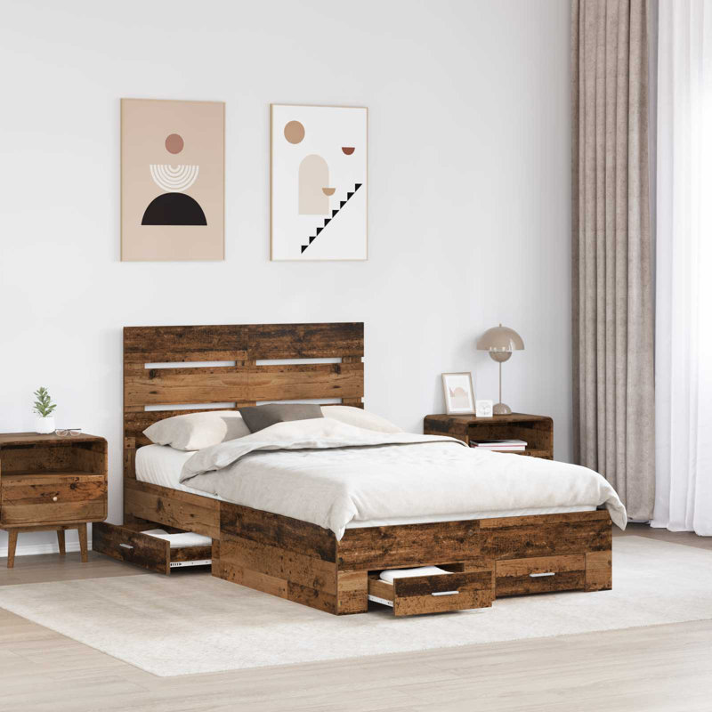 Bed Frame, Small Double (4'), Old Wood