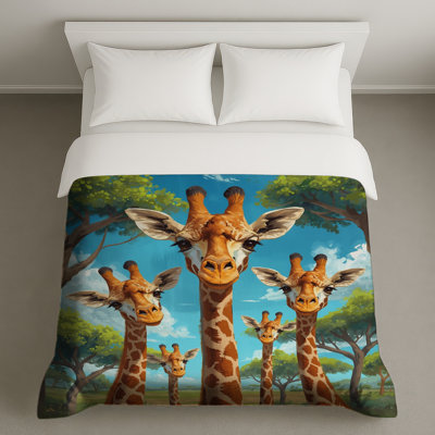 Groupe de housses de couette girafes