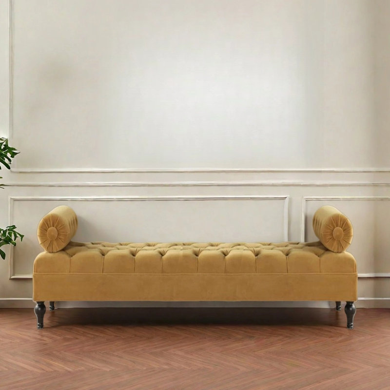 Lyn, 21.65" H x 55.12" W x 18.11" D, Jaune