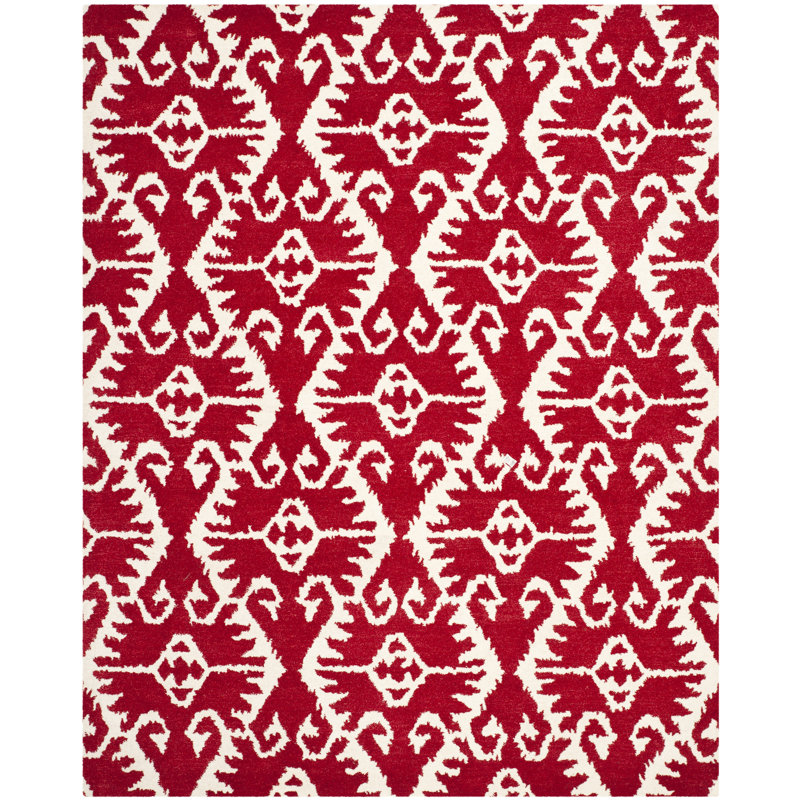 Kouerga bHand Tufted Wool Southwestern Rug, Rectangle 8' x 10'