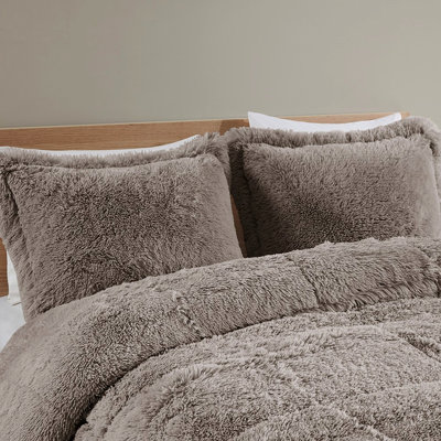 Comforter For Twin/Twin Xl - Grey Shaggy Fur, , Soft Reverse, No Bleach Xl, Warm Filling A Peaceful Night
