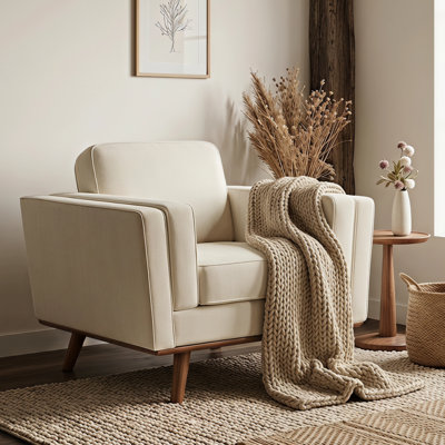 Carmen 39.3''W Upholstered Armchair With Solid Wood Legs