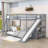 Ildar Kids Full Over Full Wooden Bunk Bed with Slide and Shelves-1607470989