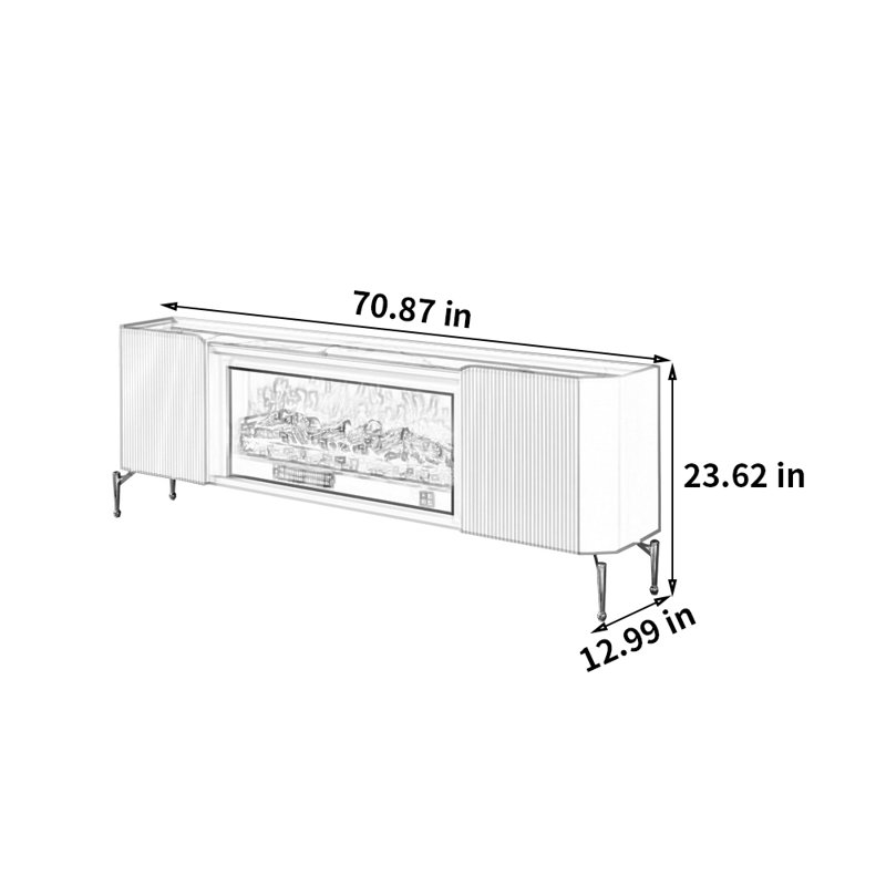 Modern simulation electronic fireplace TV cabinet