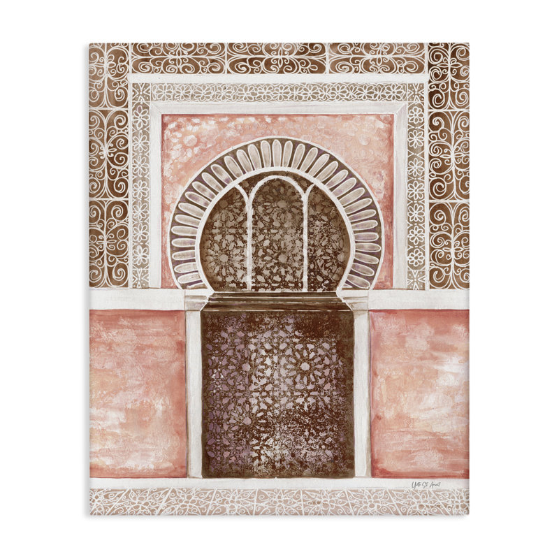 Art marocain sur toile en alcôve marocain par Yvette St. Amant, H 40 po x l 30 po