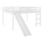 Lit mezzanine en bois massif avec glissade honorable en blanc