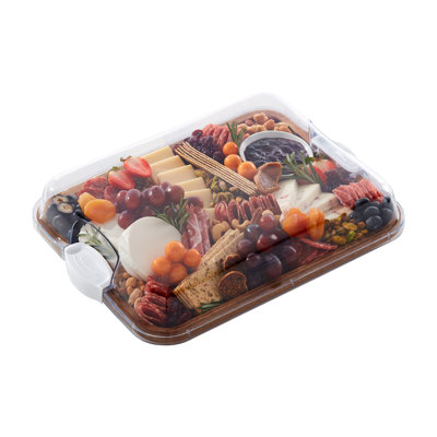 Farberware Build-A-Board Acacia Charcuterie Board with Locking Lid