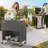 Matte Grey Patio Rolling Cooler With Side Table Boards And Cupboard Function