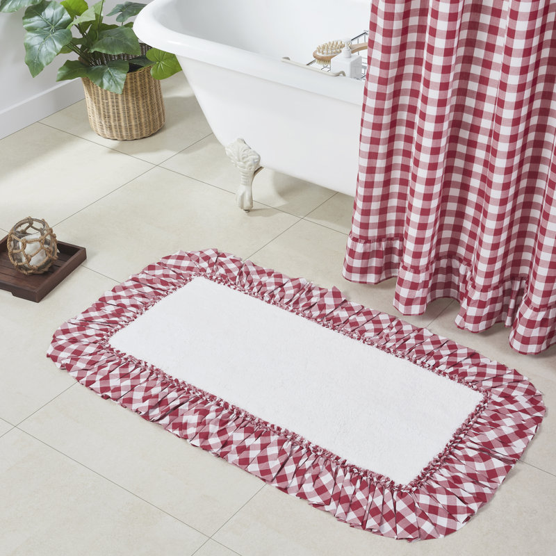 Tapis de bain Annie, L 27 po x L 48 po, Rouge champêtre