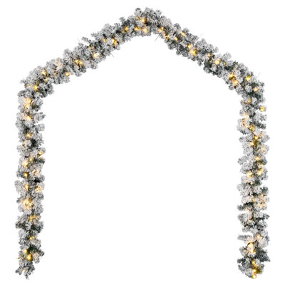 in. Lighted Fresh Faux Garland