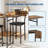 Dining Table Set for 2, 3-Piece Expandable Bar Table and Chairs Set, with Storage Shelves and Wine Rack, Small Kitchen Dining Set, Apartment-1355720302