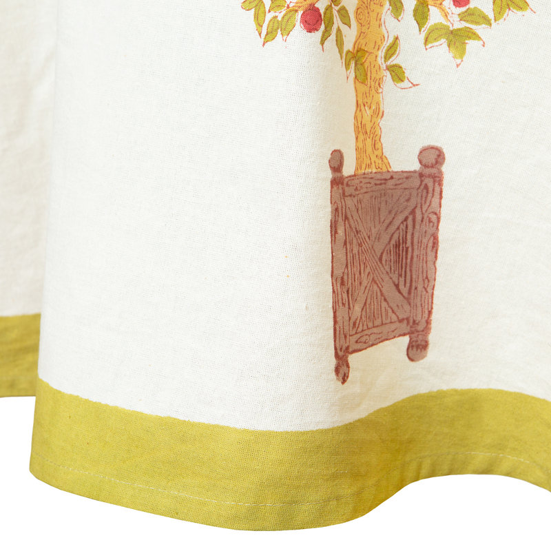 Nappe Orange Tree - rouge / vert - ronde 90 po, Rond 90 po