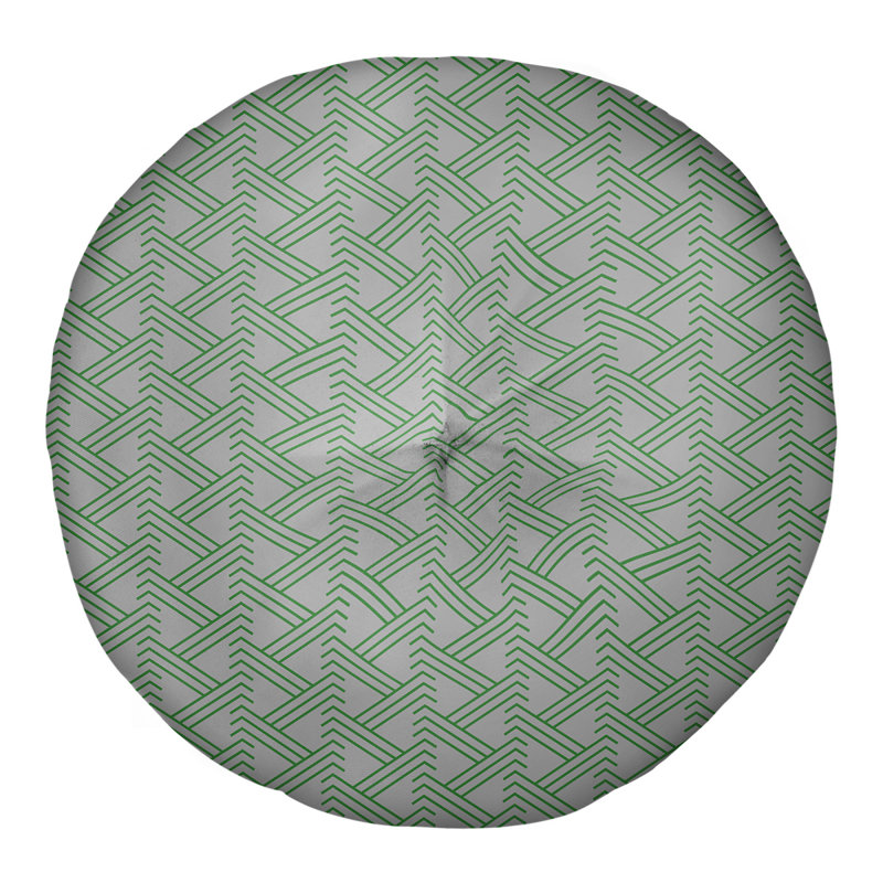 Coussin de sol zig zag classique, 26 po x 26 po, Gris/vert