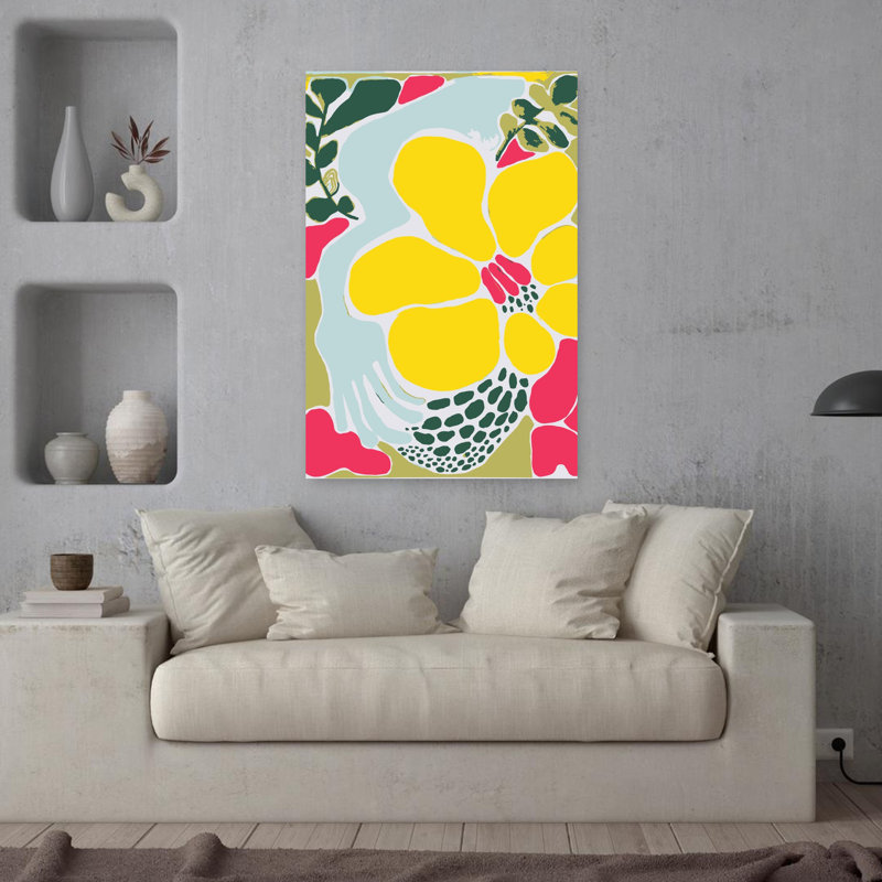 Art contemporain, art tropical moderne audacieux, H 36 po x l 24 po