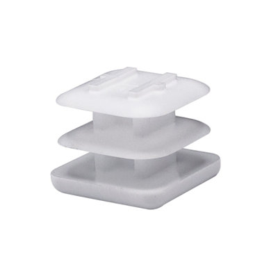 Outwater Plastic Square End Cap For Tubing (100 Pcs.) | 1" Tube Plug/Chair Glide/Floor Protector/Tube Closure/Tube Hole Plug/Pipe Plug | Fits Multi Gauge Tubing | Textured White | Heavy Duty