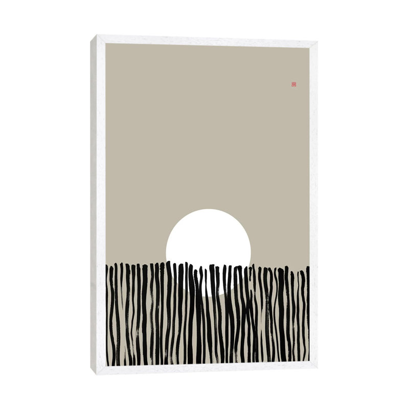 Hidden Moon N° 6 (Behind The Fence) by Thoth Adan - Print on Canvas, White Floater Framed, 66.04cm H x 45.72cm W x 3.81cm D