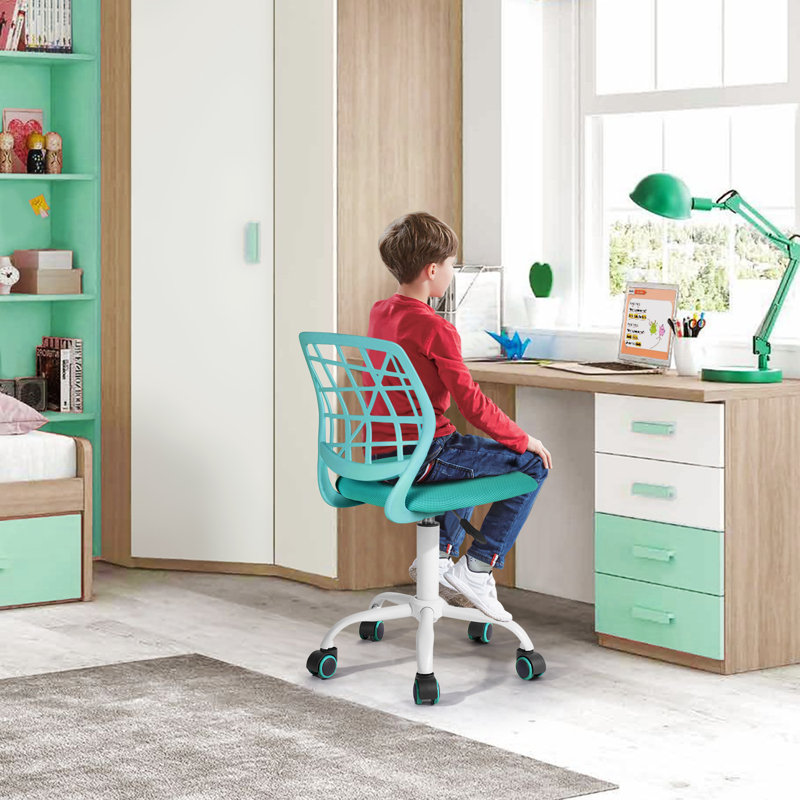 Chaise de bureau pivotante réglable Sisk, Turquoise