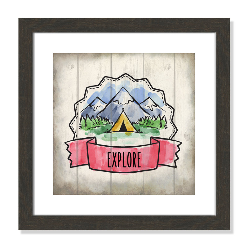 «Adventure is out There 2», art encadré, H 16 po x l 16 po x P 0,6 po, Cadre plat à grain de bois noir
