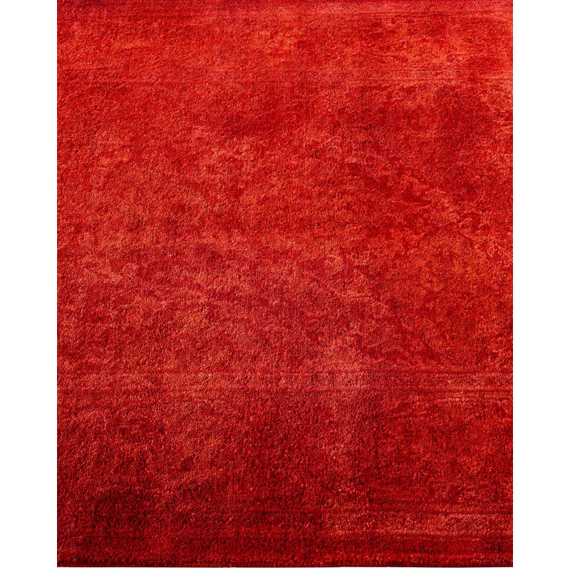 Tapis de couloir surteint orange / rouge / noir 2 pi 7 po x 7 pi 10 po One-of-a-Kind