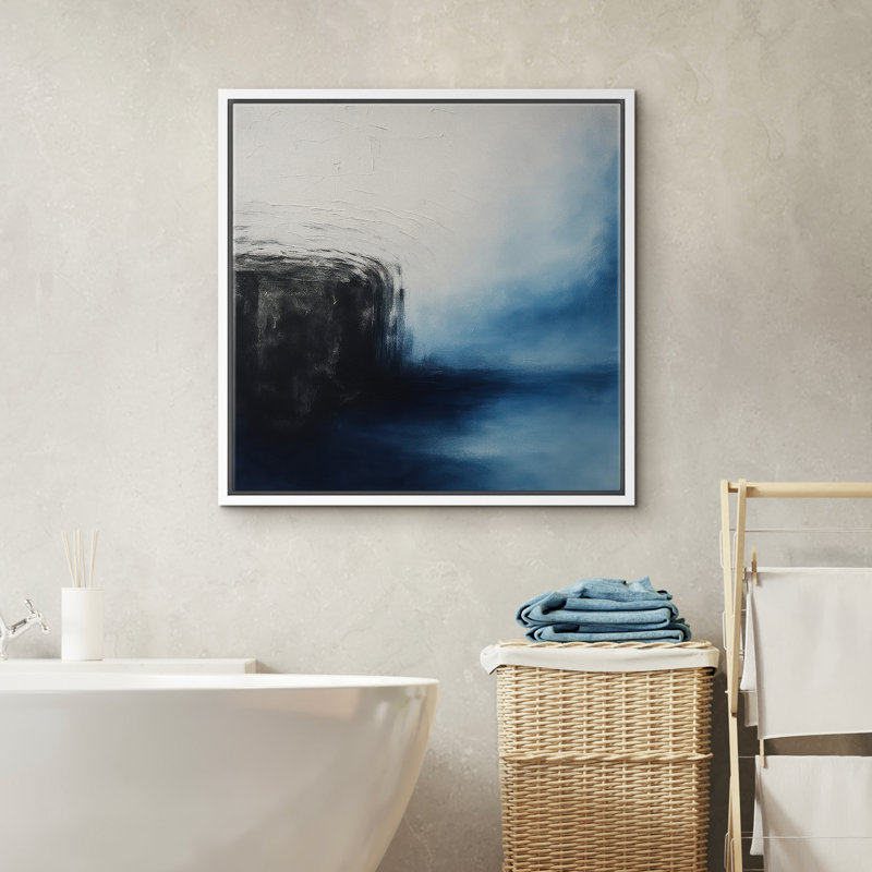 Reproduction d'art encadrée sur toile pour un décor moderne, H 16 po x l 16 po, Blanc