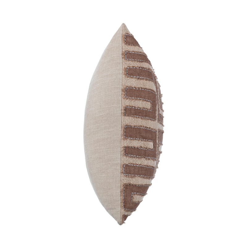Mateo Linen Blend Pillow Cover & Insert, Brown/Beige, Square 22"