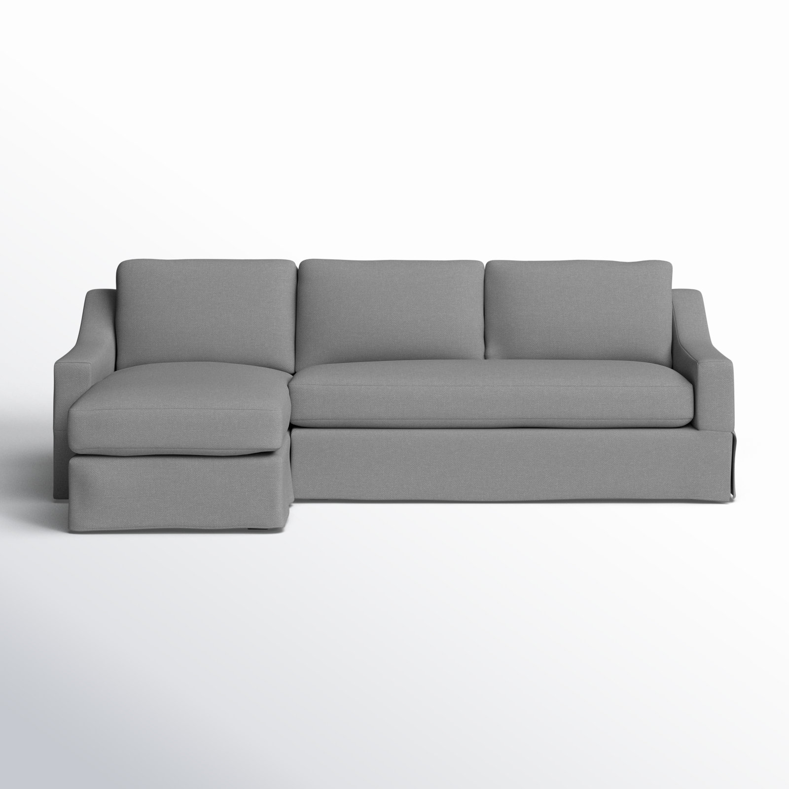 Cranbrook Upholstered Chaise Sectional, Bayou Light Gray Canvas, Left Hand Facing