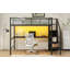 Lit mezzanine double en métal avec bureau