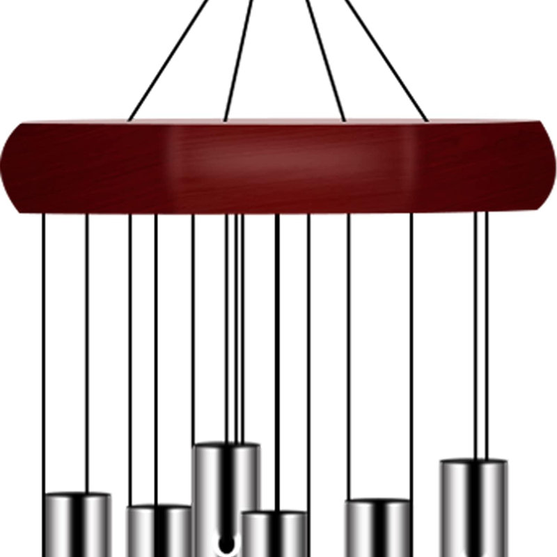 Carillon commémoratif 2 pièces, son extérieur de grande taille aux tons profonds, carillon de condoléances élégant, personnalisable, équipé de 6 tubes sonores, adapté aux jardins, patios, balcons et maisons.