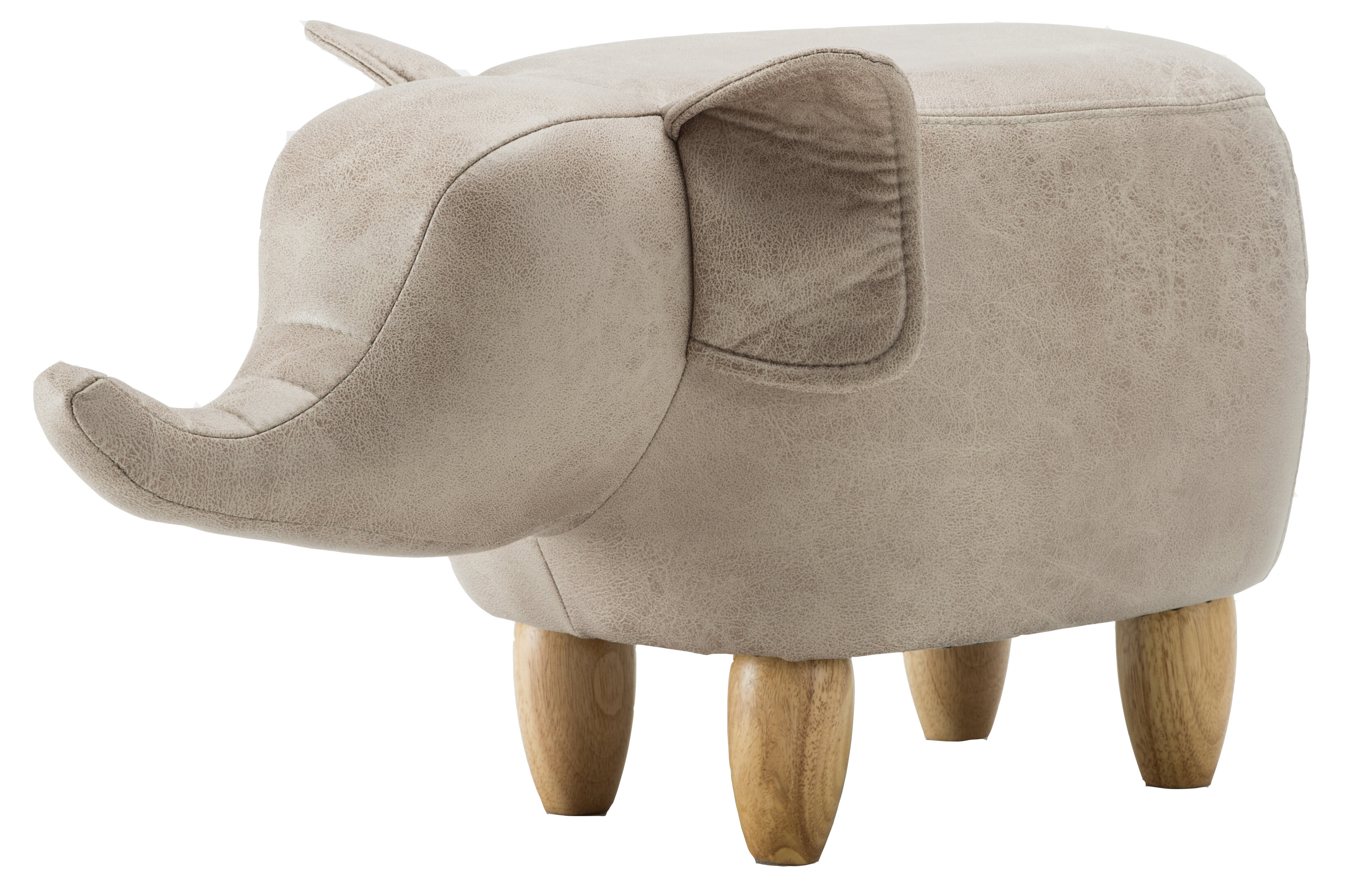 Leather store elephant ottoman