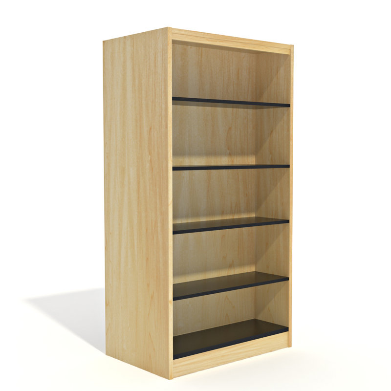 Bibliothèque standard Yursa, Chêne naturel, H 48 po x l 37,25 po x P 11,88 po