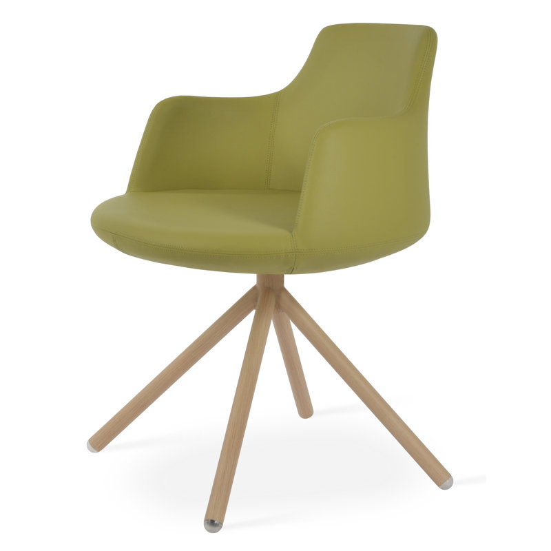 Chaise avec accoudoirs Dervish, Vert, Laiton