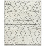 Organic Hand Knotted Geometric Area Rug