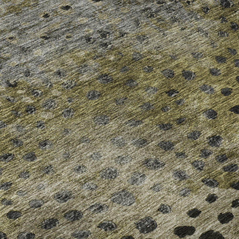 Premium Machine Washable Christina AMF1074 Circles Rug, Rectangle 2'6" x 3'10"