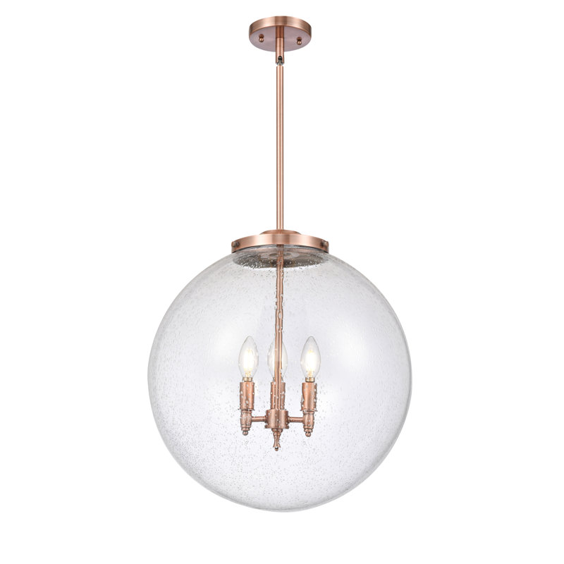 Frederick 3 - Light Pendant, 19" H x 18" W x 18" D, Seedy, Antique Copper