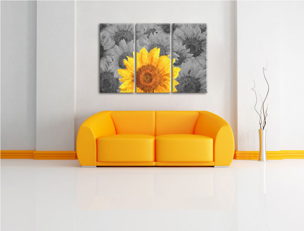 3-tlg. Leinwandbilder-Set Schöne Sonnenblumen, Kunstdruck