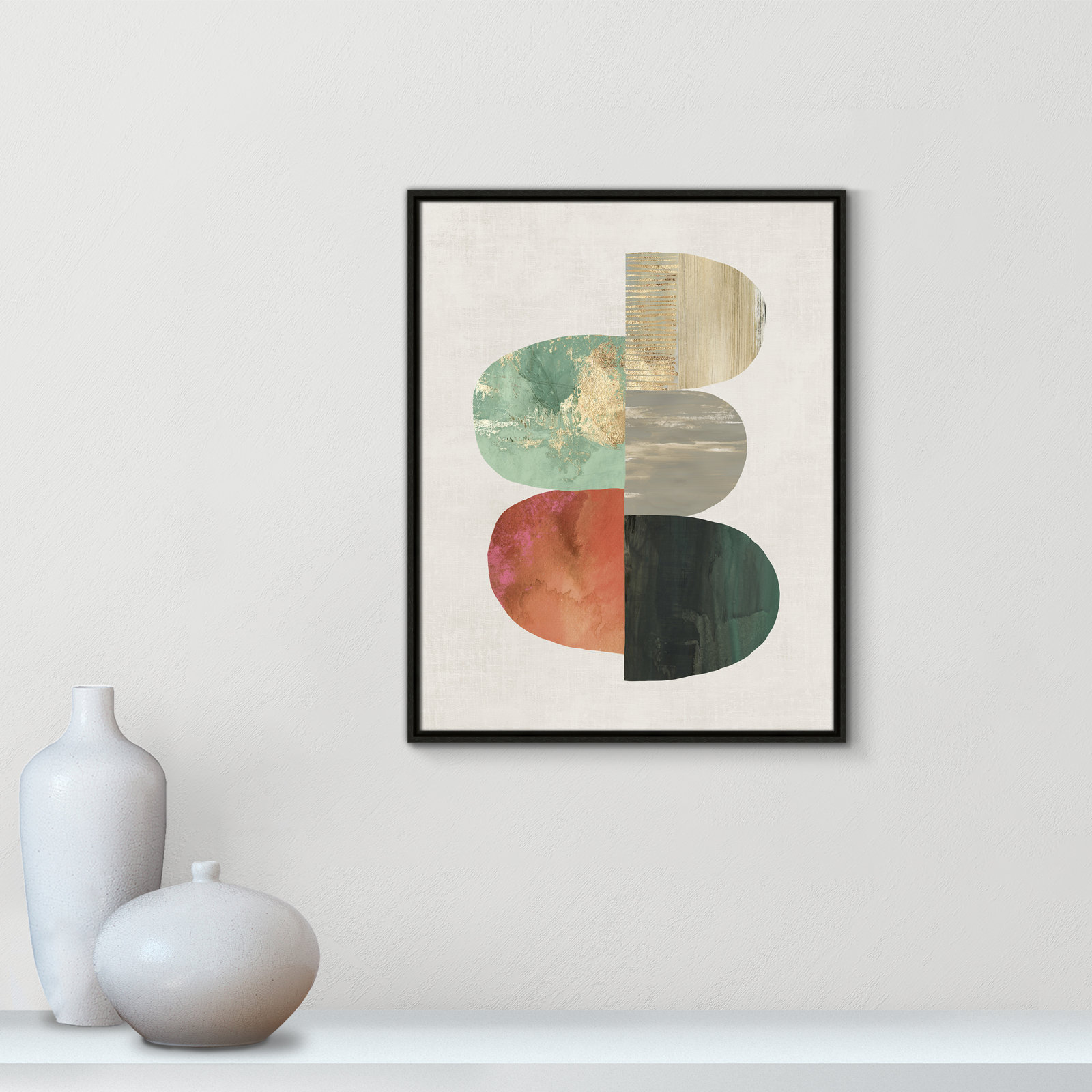 Evolving Energy I - Painting Print, Picture Framed Canvas, 29.5" H x 23.5" W, Black