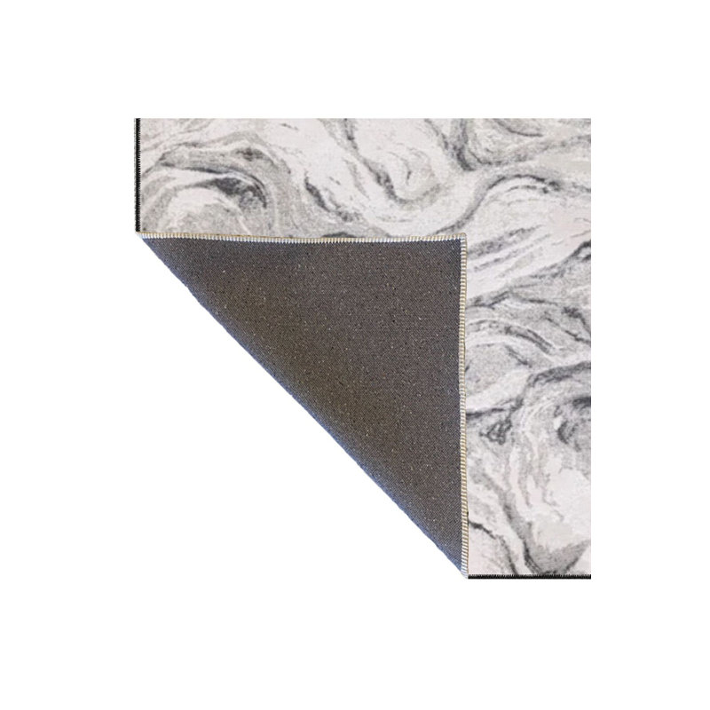 Creative Gray Colored Patterned Decorative Rug, Square 3'3" Rug Pad Included