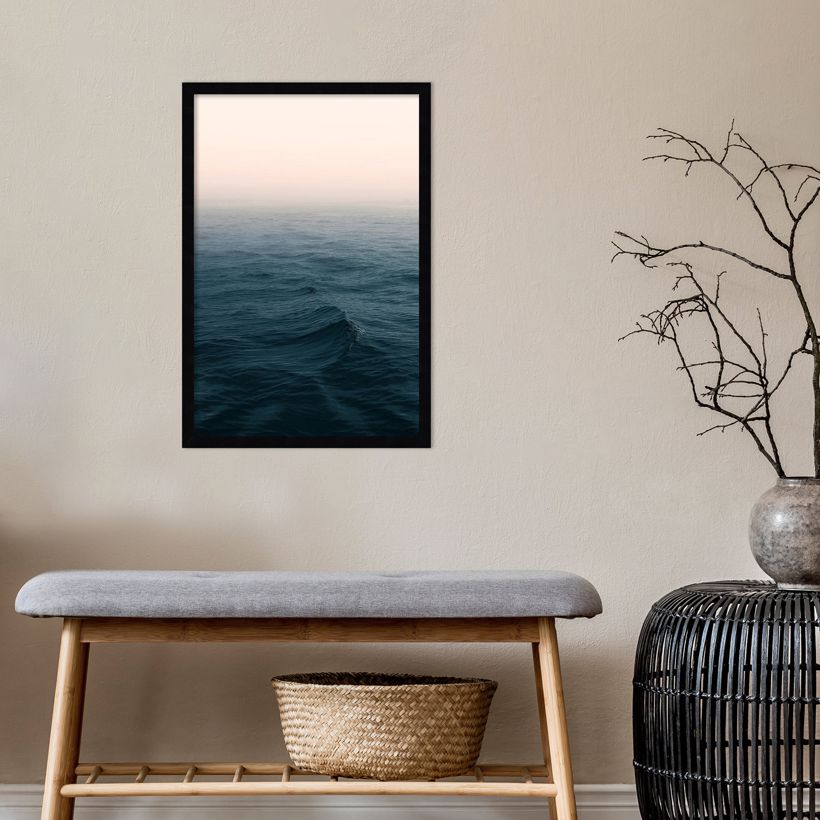 Ocean by Ian Winstanley, Black, 17" W x 25" H