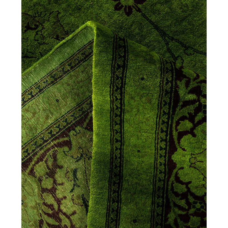 Overdyed One-of-a-Kind 9' 4" X 12' 2" Hand Knotted Area Rug